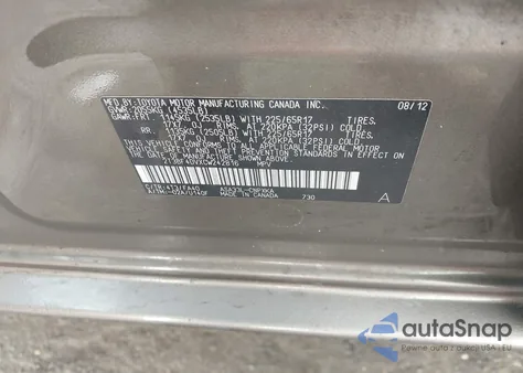 2012 Toyota Rav4 из США, поврежденный, VIN 2T3BF4DVXCW242816